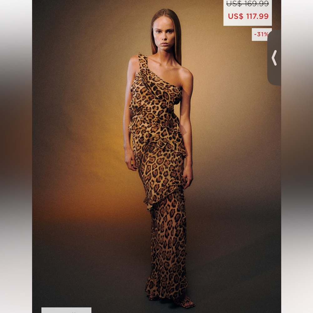 Mango Cheetah Print Asymmetrical Dress - Never worn!